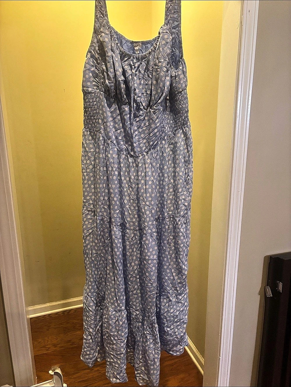 Aerie Maxi Dress Abstract Blue & White Size XL NWT